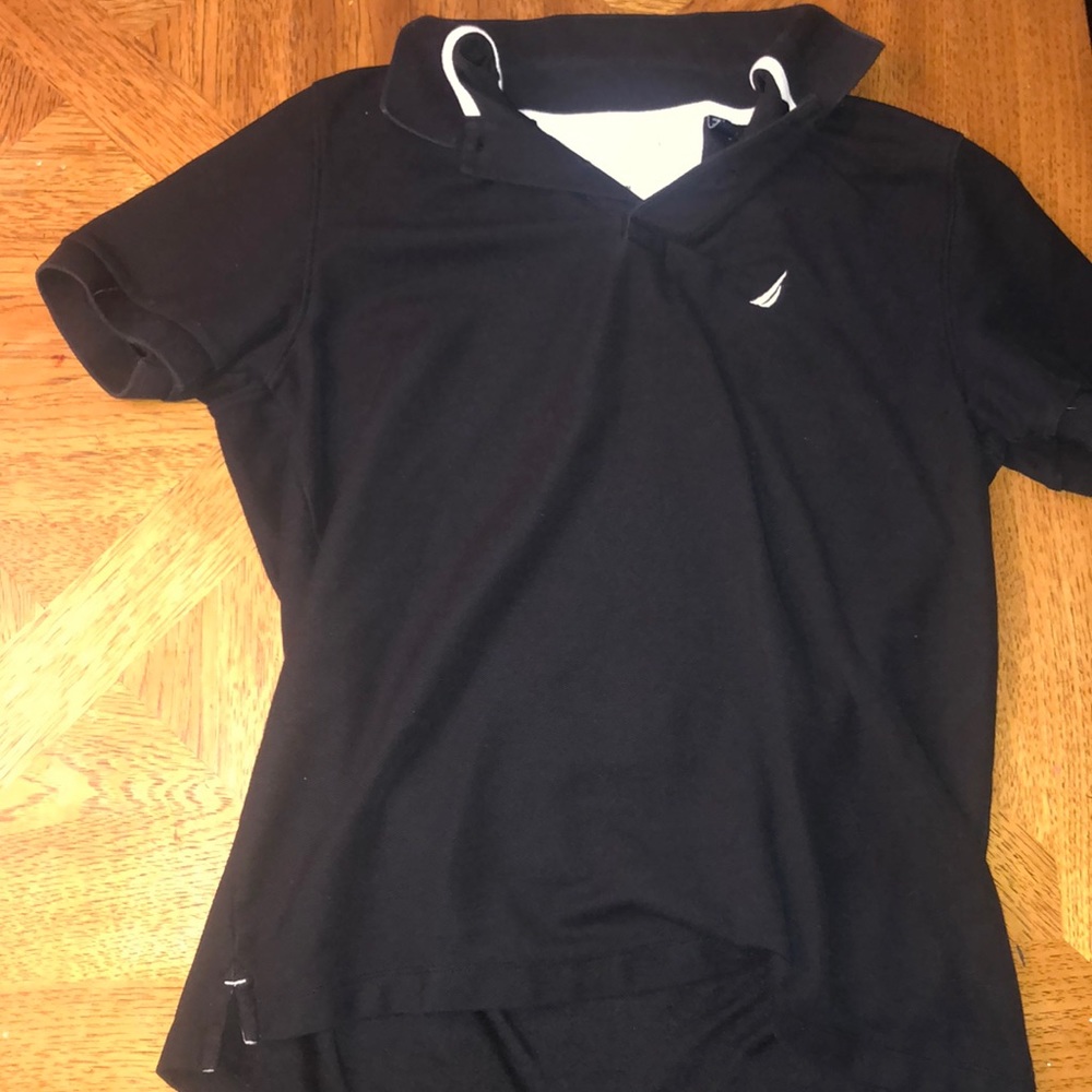 Nautica black and white polo shirt